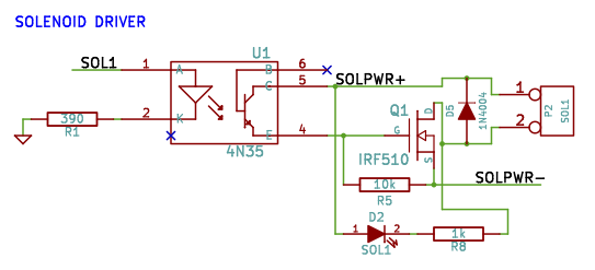 Business card solenoid driver schematic