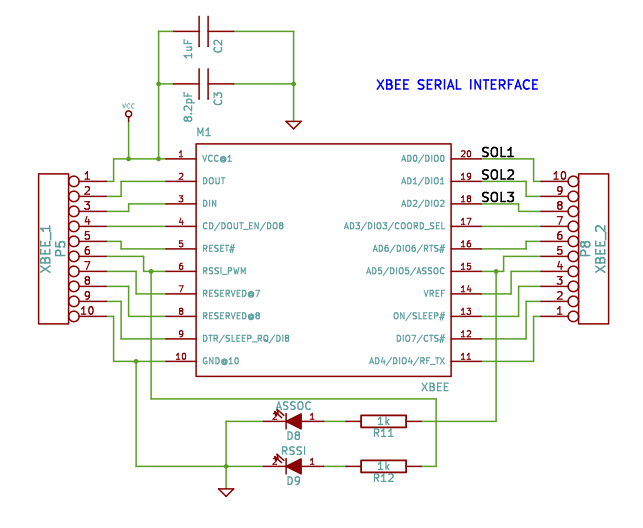 Business card XBee schematic